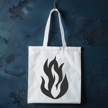 A stylized vector illustration of flames in bold shape.