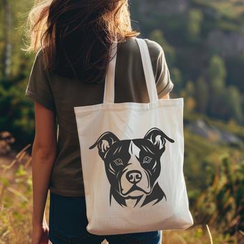 A close-up illustration of a pitbull's head, rendered in vector art for versatile design and cutting applications.