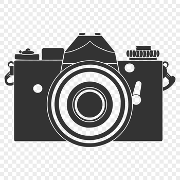 A digital camera icon in vector format, ideal for use in photography and design projects.