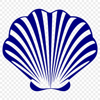 A stylized illustration of a seashell, suitable for vector design and cutting machine projects.