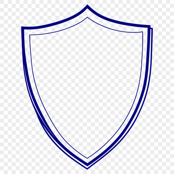 A graphic illustration of a shield with intricate details, designed as a vector image.
