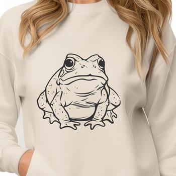 A digital illustration of a toad's full body in vector format.