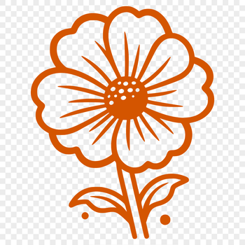 A stylized illustration of a wild flower with petals and center details, suitable for vector art projects.
