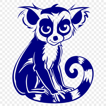 A high-quality illustration of a lemur's full body from the head to its tail.