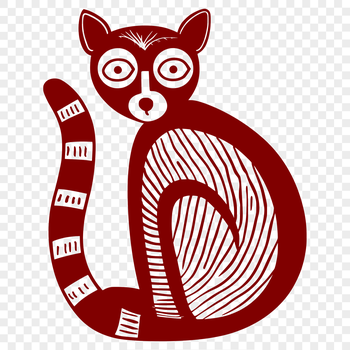 An SVG graphic featuring a realistic depiction of a lemur, ideal for use in digital designs and print applications.
