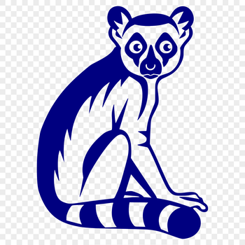 A digital illustration of a lemur in full body pose, suitable for vector graphics.