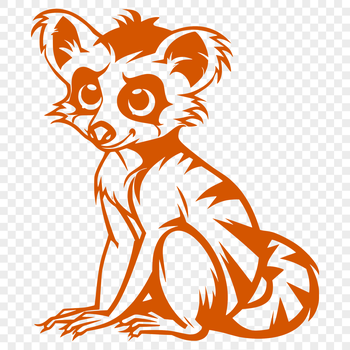 A digital illustration of a full-body lemur in a neutral pose.