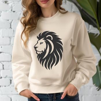 A detailed illustration of a lion's head, suitable for vector design and cutting machine projects.
