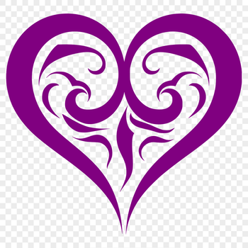 A stylized, ornate heart shape with intricate details suitable for vector art design.