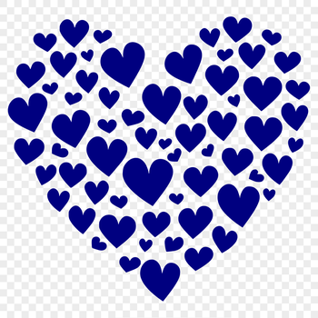 A stylized heart shape icon for various designs and crafts.