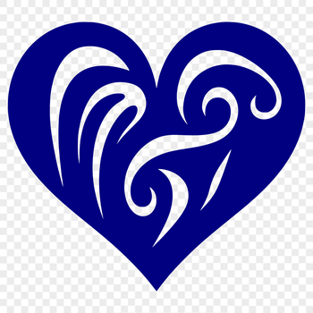 Ornate heart design with detailed lines and shapes, suitable for vector art projects.
