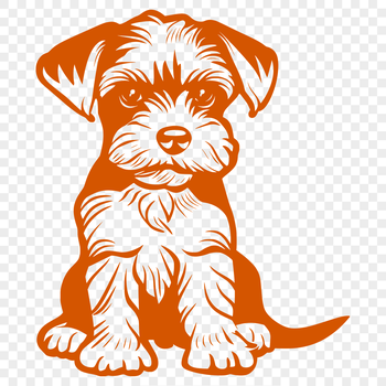 A realistic illustration of a sitting miniature dog breed, ideal for clip art and vector design projects.