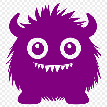 A colorful illustration of a cute monster designed as a Halloween-themed graphic.