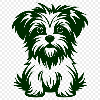 A small dog breed sitting in a relaxed pose, depicted as a vector illustration.