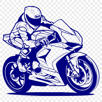 Vector design of a motorcycle with sleek lines and metallic details.