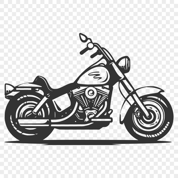 A detailed illustration of a motorcycle, suitable for cutting machine stencils or vector art designs.