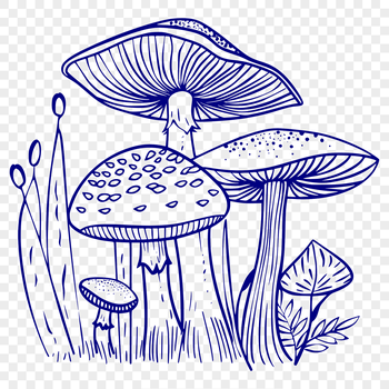 A detailed illustration of a mushroom, suitable for vector design and cutting machine use.