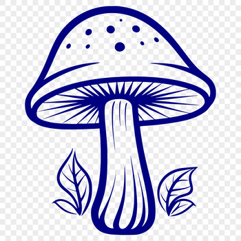 Illustrative mushroom design for crafting and printing.