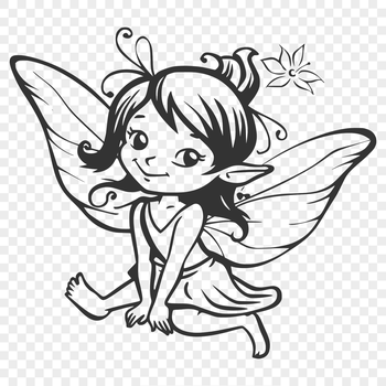 A full-body illustration of a mythical fairy character from a classic fairy tale.