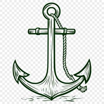 A nautical anchor design made from vector shapes.