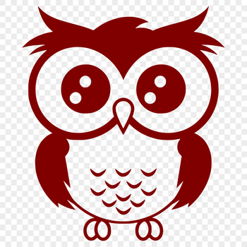 A simple illustration of a full-body owl with soft features.