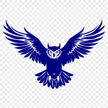 Realistic full-body illustration of a flying owl in vector format.
