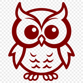 A simple illustration of a full-body owl in a minimalist style.