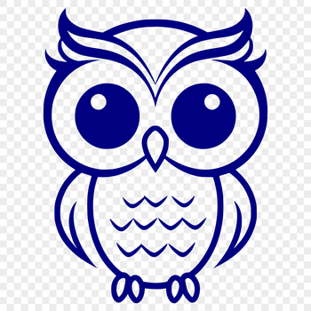 A full-body illustration of a cute owl in vector format.