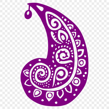 A stylized ornate paisley shape with intricate details suitable for vector art projects.