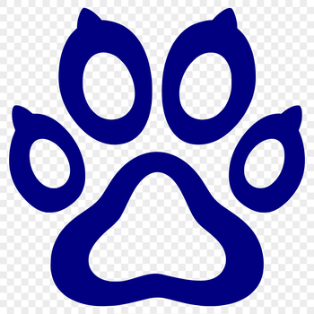 A high-quality digital representation of an animal's paw print, suitable for vector editing software.
