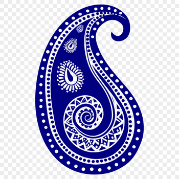 Ornate paisley shape with intricate details, suitable for vector art projects.