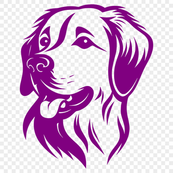 A close-up illustration of a Golden Retriever's head, suitable for vector art and cutting machine designs.