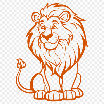 A large, majestic lion sitting on the ground, with its fur texture visible in detail.