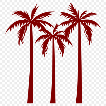 A simple palm tree silhouette against a clear blue sky.