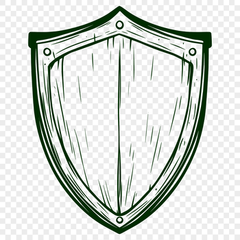 A simple shield design created as a vector graphic for cutting machines or stencils.