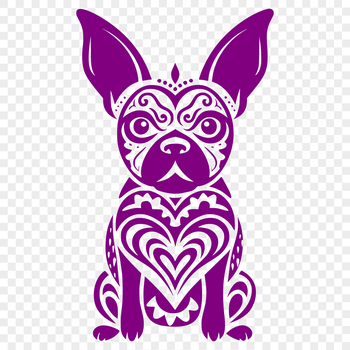 A vector illustration of a full-body Boston Terrier sitting comfortably.