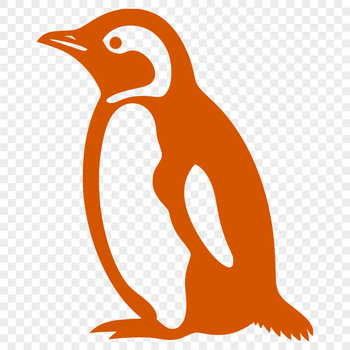A full-body illustration of a penguin with smooth feathers and a distinctive waddle.