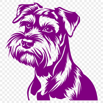 A detailed vector illustration of a Miniature Schnauzer's head, suitable for digital designs and cut-out projects.
