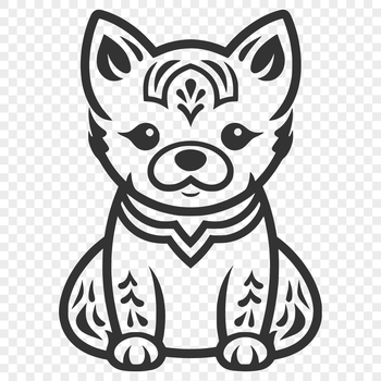 A sitting Shiba Inu dog depicted in simple vector lines.
