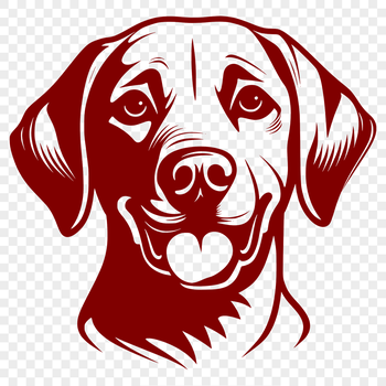 A detailed illustration of a Labrador Retriever's head with prominent features.