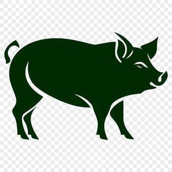 A standing farm animal, depicted in simple vector form.
