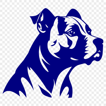 Illustrated pitbull dog breed head in vector format for creative projects.