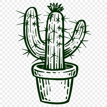A detailed vector graphic representation of a desert-dwelling cactus, suitable for various design applications.