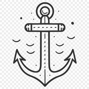 A simple nautical anchor design with clean lines and minimalist details.