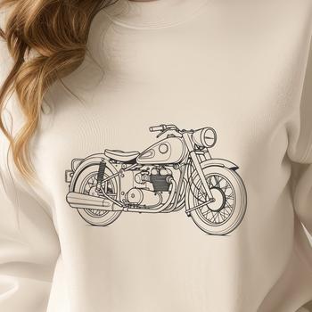 Motorcycle illustration in a modern, sleek design.