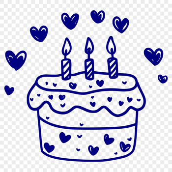A colorful cake with love hearts on top, perfect for birthday celebrations.