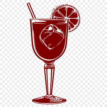 An SVG design of a drink served in a glass with ice.