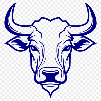 A high-quality illustration of a cow's head, suitable for vector design and cutting machine stencils.