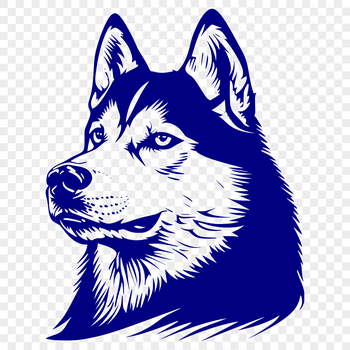 A high-quality vector image of a Siberian Husky dog's head.