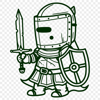 A medieval-style knight in full body armor, suitable for vector art and design.